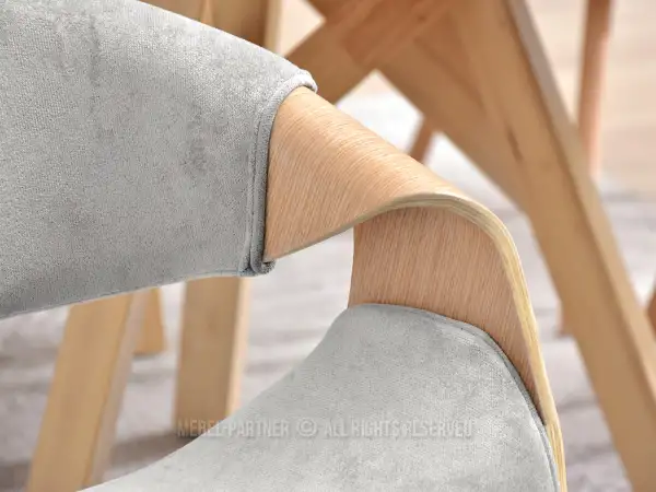 Drewniane krzesła welurowe do jadalni